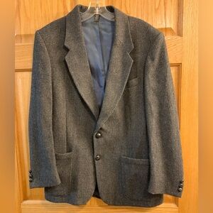 Ejoven by Farrah Charcoal Gray Herringbone Tweed Mens Sport Coat Blazer Size 40R